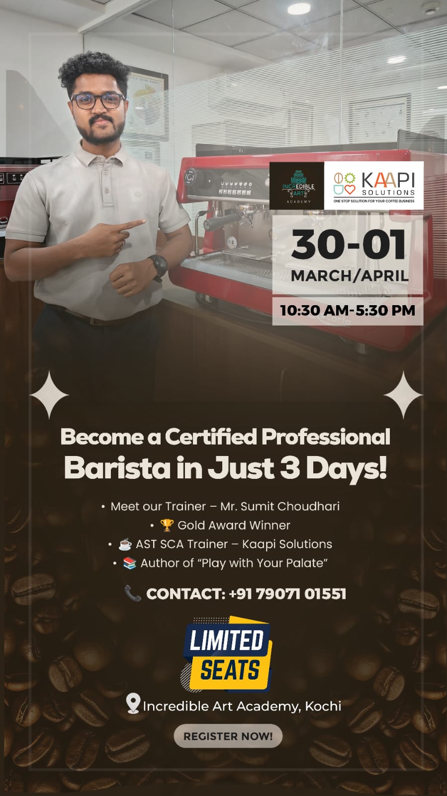 Creative of a Certified Professional Barista in Just 3 Days
